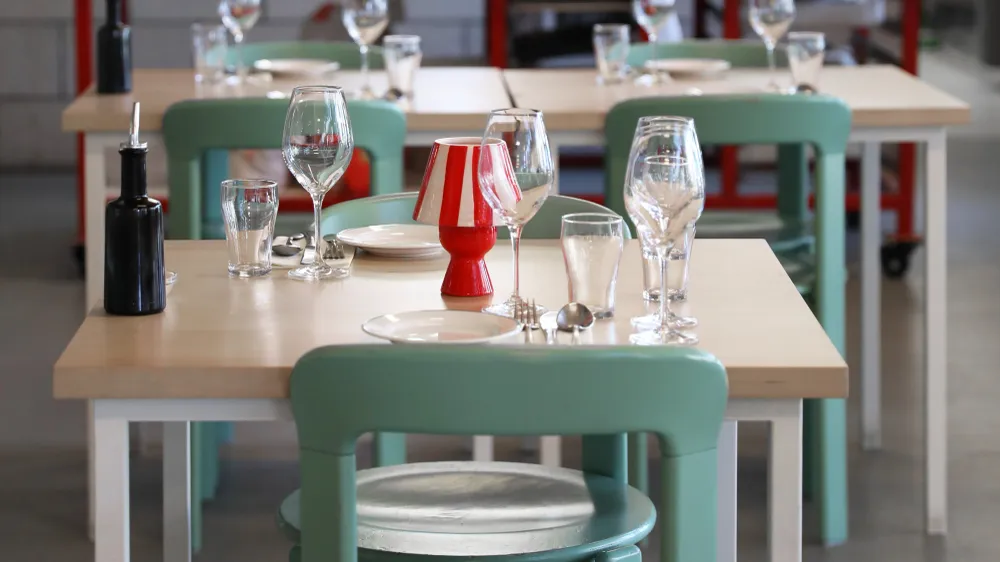 Teelichthalter CANTINE rot mit Weiß