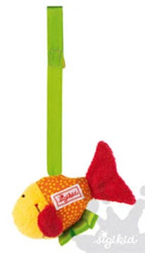 Textil-Anhänger Fisch am Band mit Klettschlaufe
