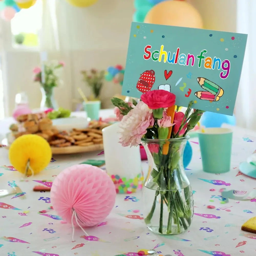 Tischläufer Einschulung Schulanfang 300 cm x 29 cm Glänzend