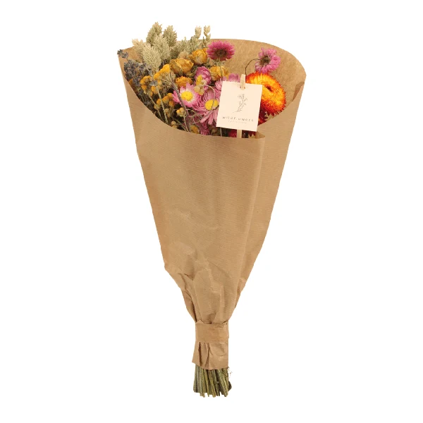 Trockenblumen Feldblumenstrauß Multi – Buntes Trockenblumen Bouquet – Ø15 cm – ca. 35 cm hoch – Dekorativer Blumenstrauß f...