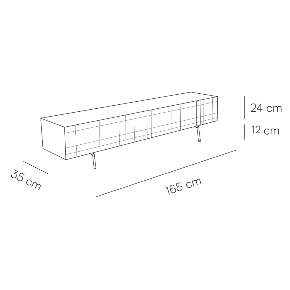 TV-Schrank mit Lamellen – Dunkirk – Walnuss – 165 cm