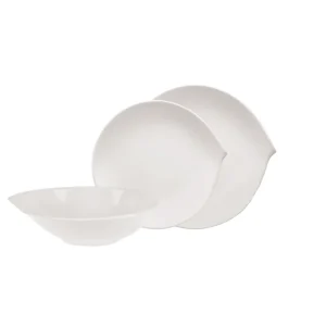 Villeroy & Boch Flow 18-teiliges Set für 6 Personen, bestehend aus: 6 Speiseteller, 6 Suppenteller, 6 Dessertteller