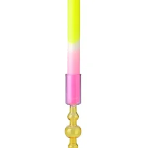 VOILE, KERZENHALTER, H16,2CM, BOROSILIKATGLAS, STREIFEN, LILA/GELB/ORANGE, GS