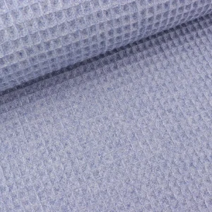 Waffelpiqué melange dusty blue