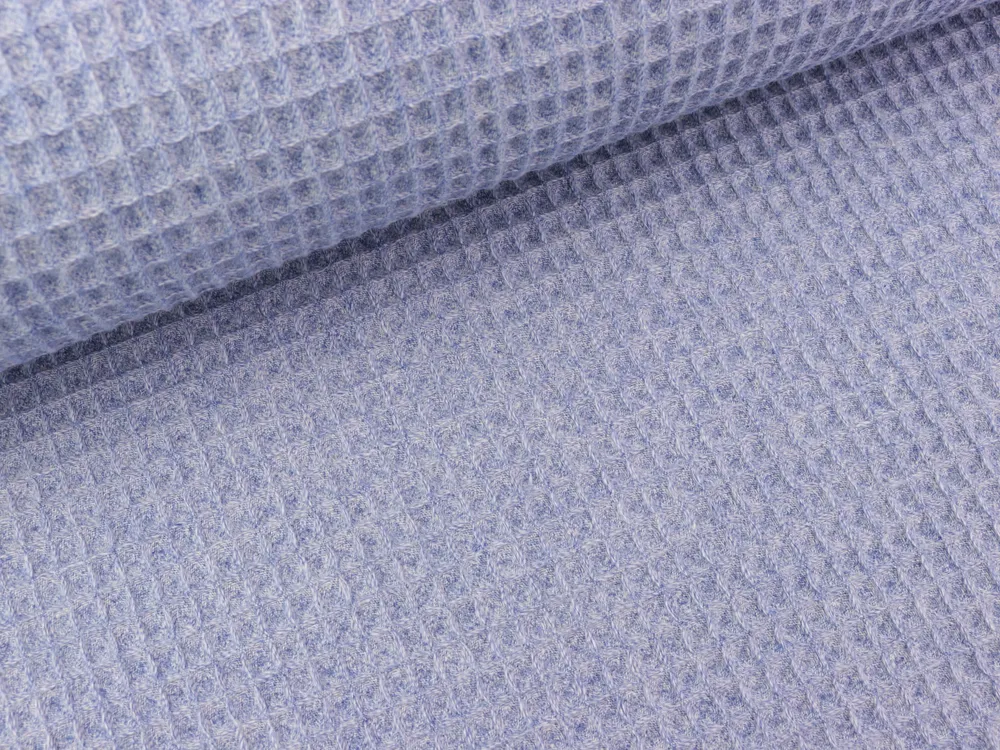 Waffelpiqué melange dusty blue