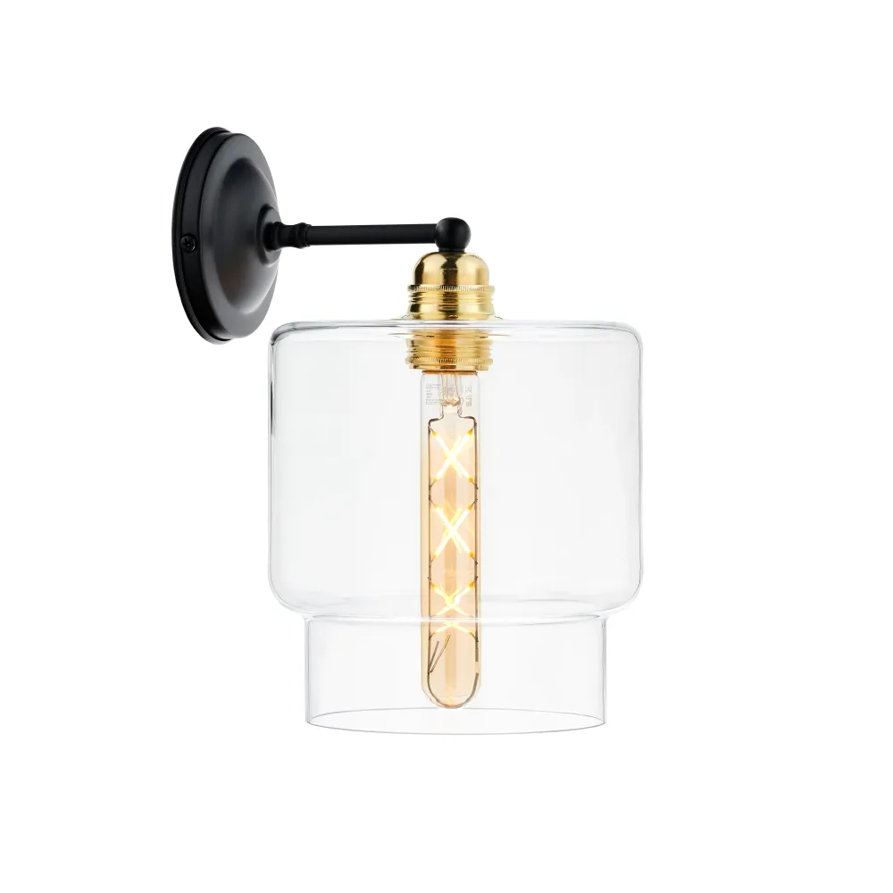Wandleuchte LONGIS IV transparent mit Schwarz und Gold
