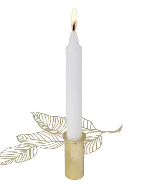 Weihnachtsschmuck / Kerzenständer / Haselnuss / gold