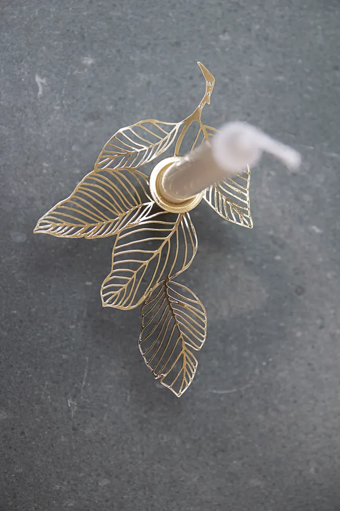 Weihnachtsschmuck / Kerzenständer / Haselnuss / gold