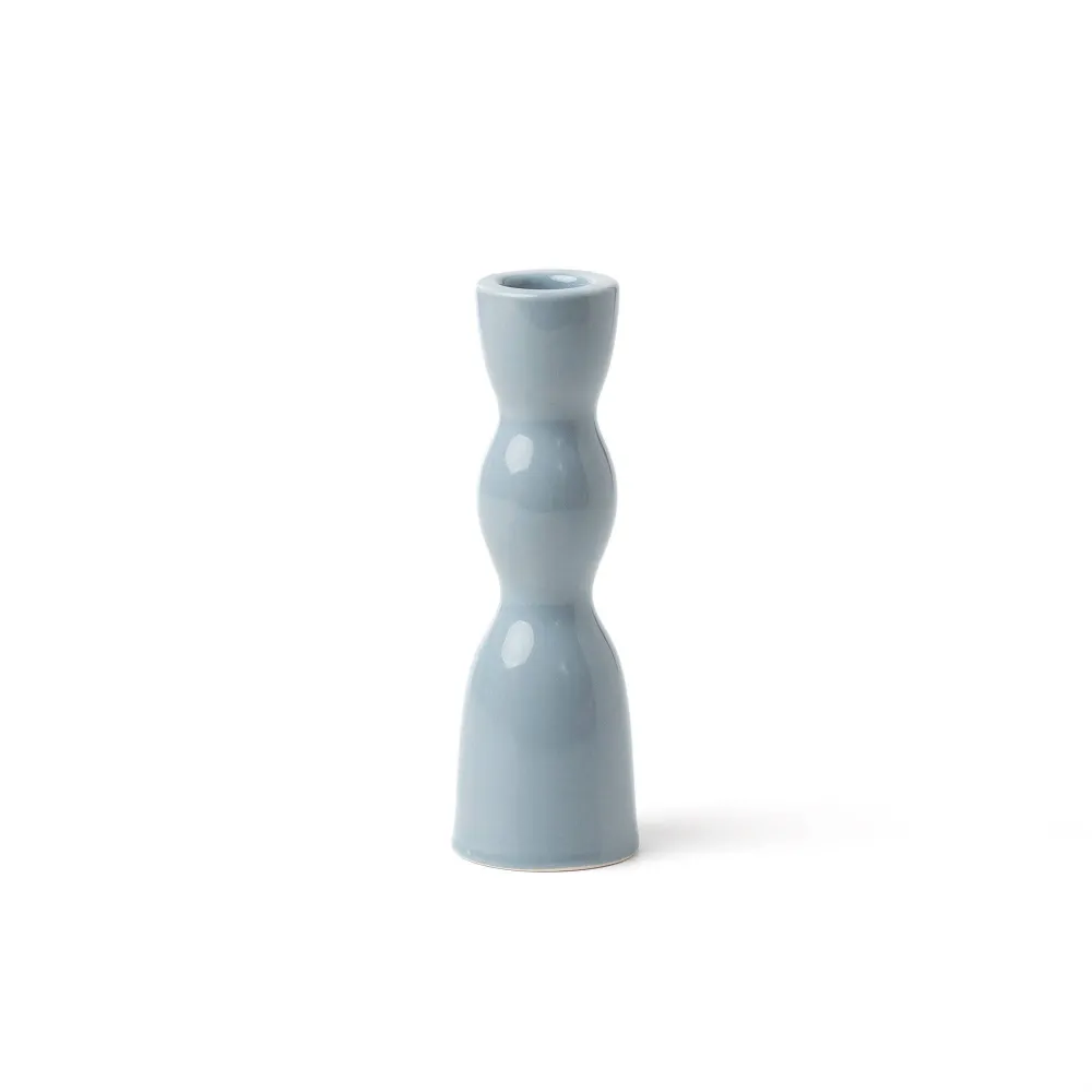 Wellen-Kerzenhalter - Niedrig: Blue Grey