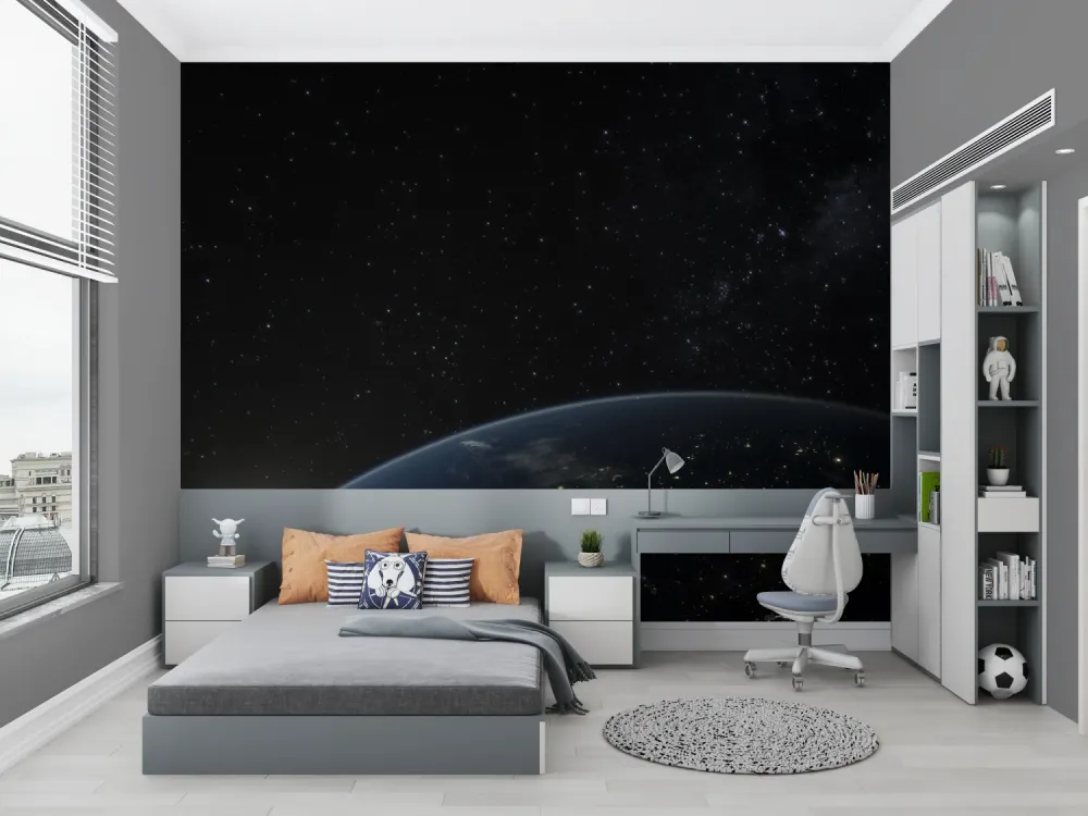 Weltraum Tapete | Erdansicht und Sternennacht