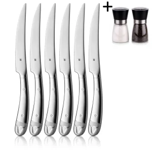WMF Steakmesser 6-teilig - Inklusive GRATIS Cookinglife Pfeffer- und Salzmahlerset