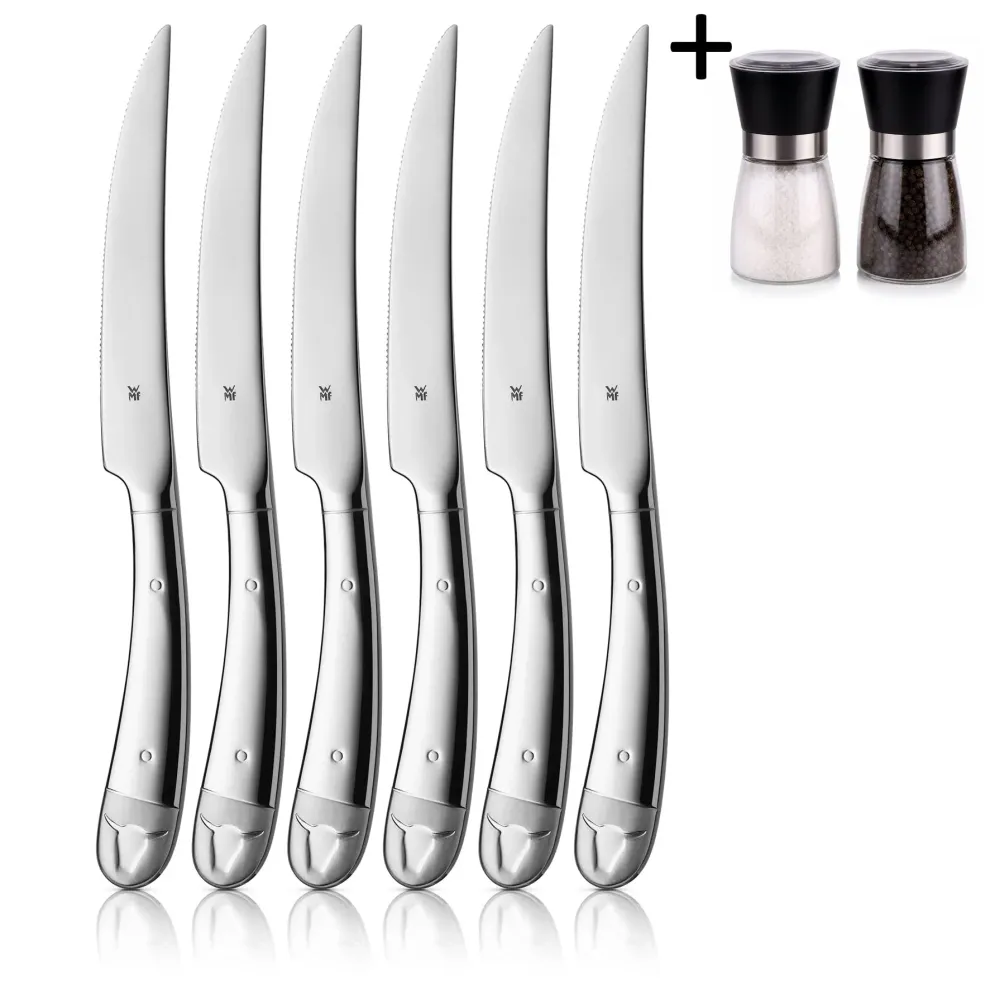WMF Steakmesser 6-teilig - Inklusive GRATIS Cookinglife Pfeffer- und Salzmahlerset