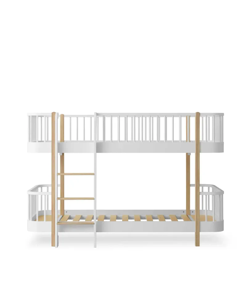 Wood Original Halbhohes Etagenbett, 90x200 cm, weiß/eiche
