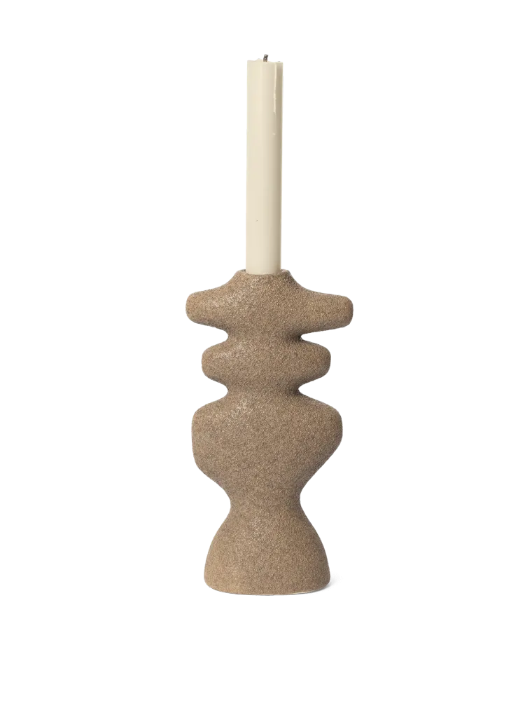Yara Candle Holder - Large - Dark Sand
