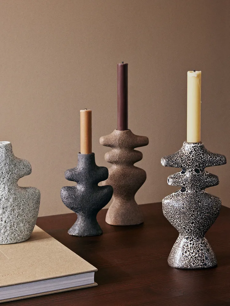 Yara Candle Holder - Large - Dark Sand