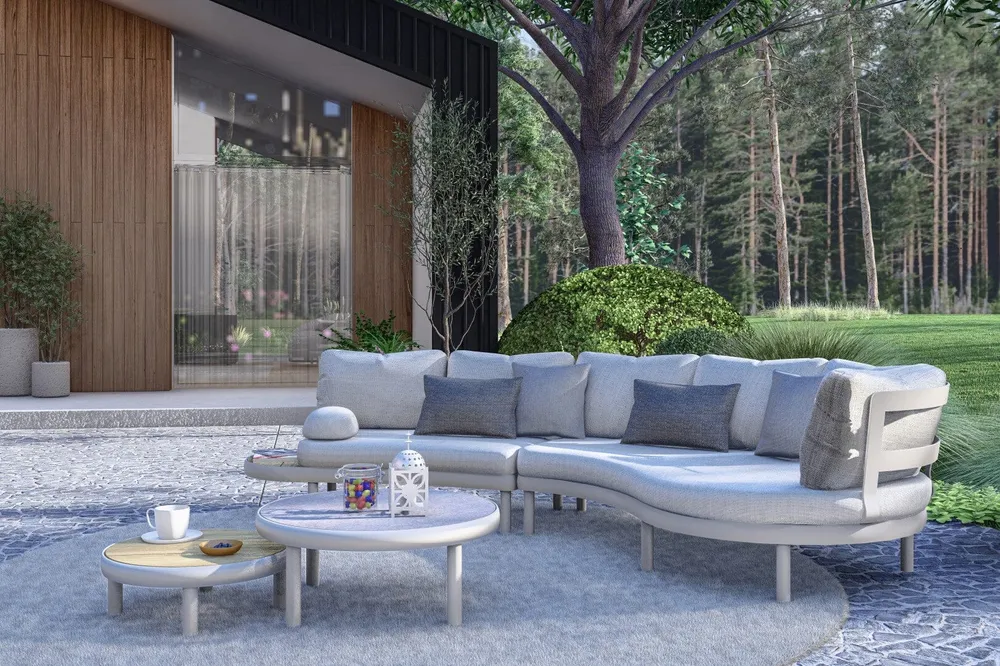 Zebra Wave 2-Sitzer-Sofa mit laminierten Kissen