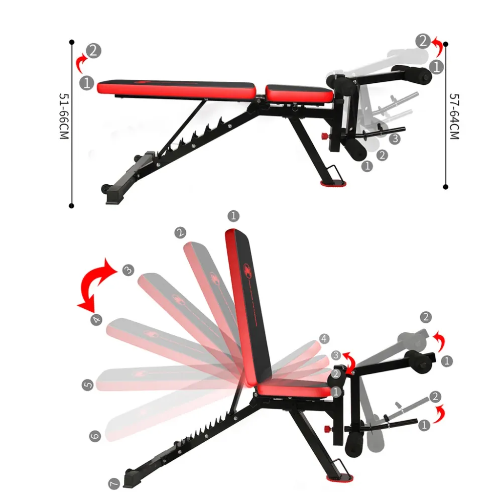 ZERRO Adjustable Weight Bench, Multifunctional Sit Up