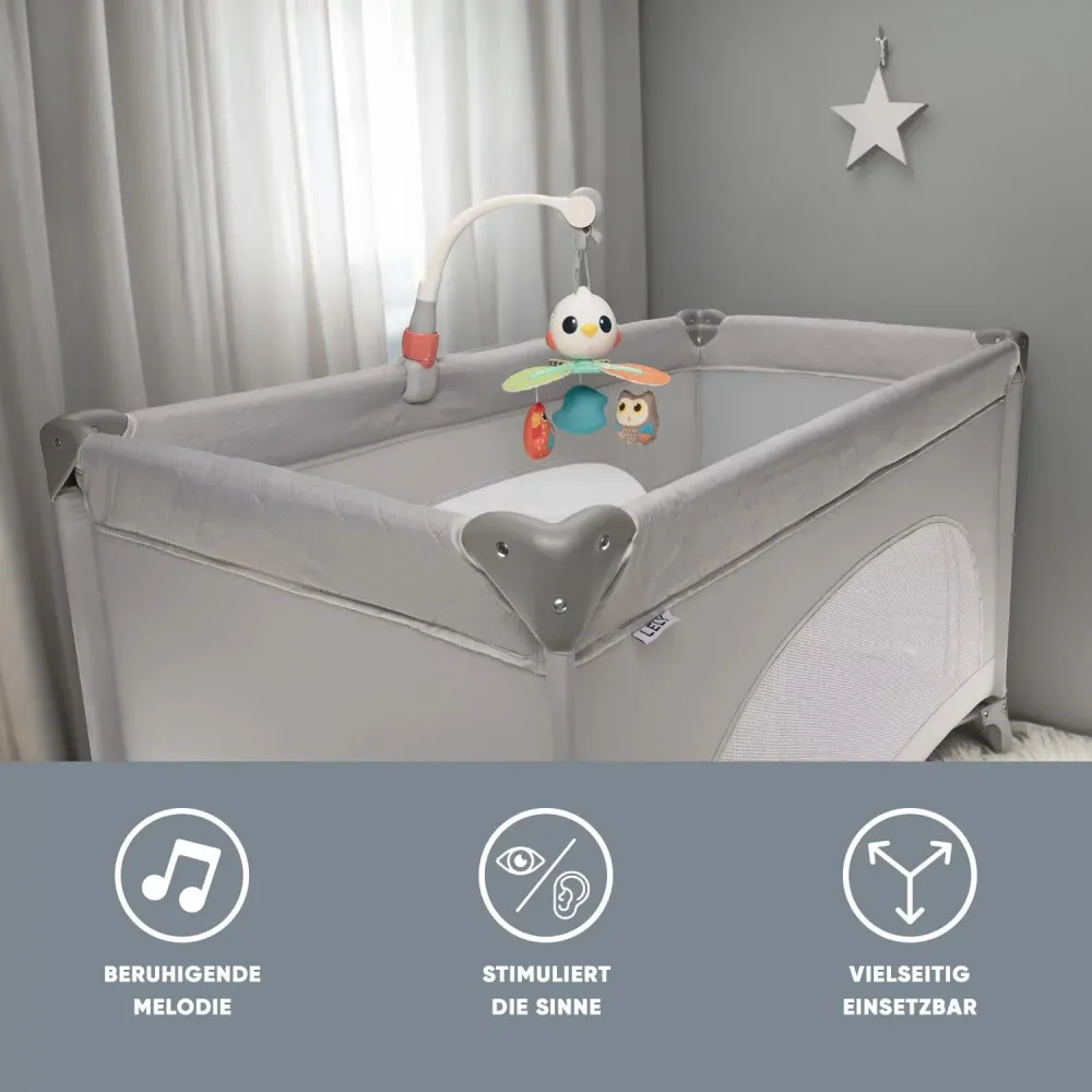 Zopa Musik-Mobile Multi 3--1 – Für Kinderbett, Kinderwagen & Autositz