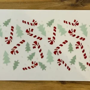 Zuckerstangen und Weihnachtsbäume