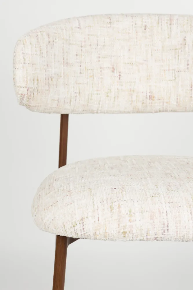 Barstuhl CLAES hellbeige Melange mit braunem Gestell