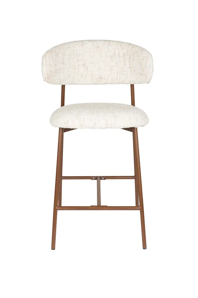 Barstuhl CLAES hellbeige Melange mit braunem Gestell