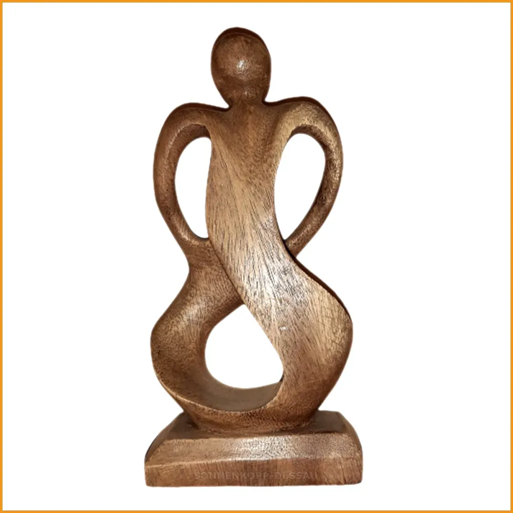 Holz FIGUR - Mutter mit Kind - Feng Shui Skulptur
