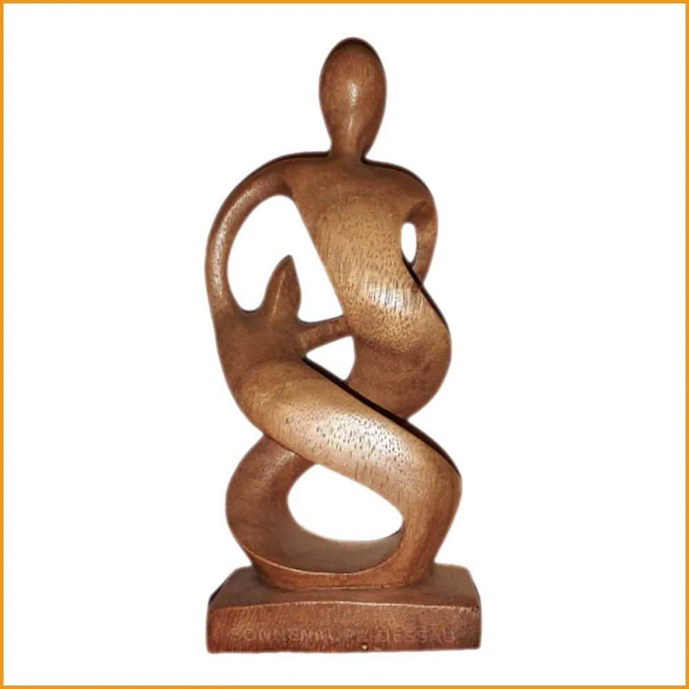 Holz FIGUR - Mutter mit Kind - Feng Shui Skulptur