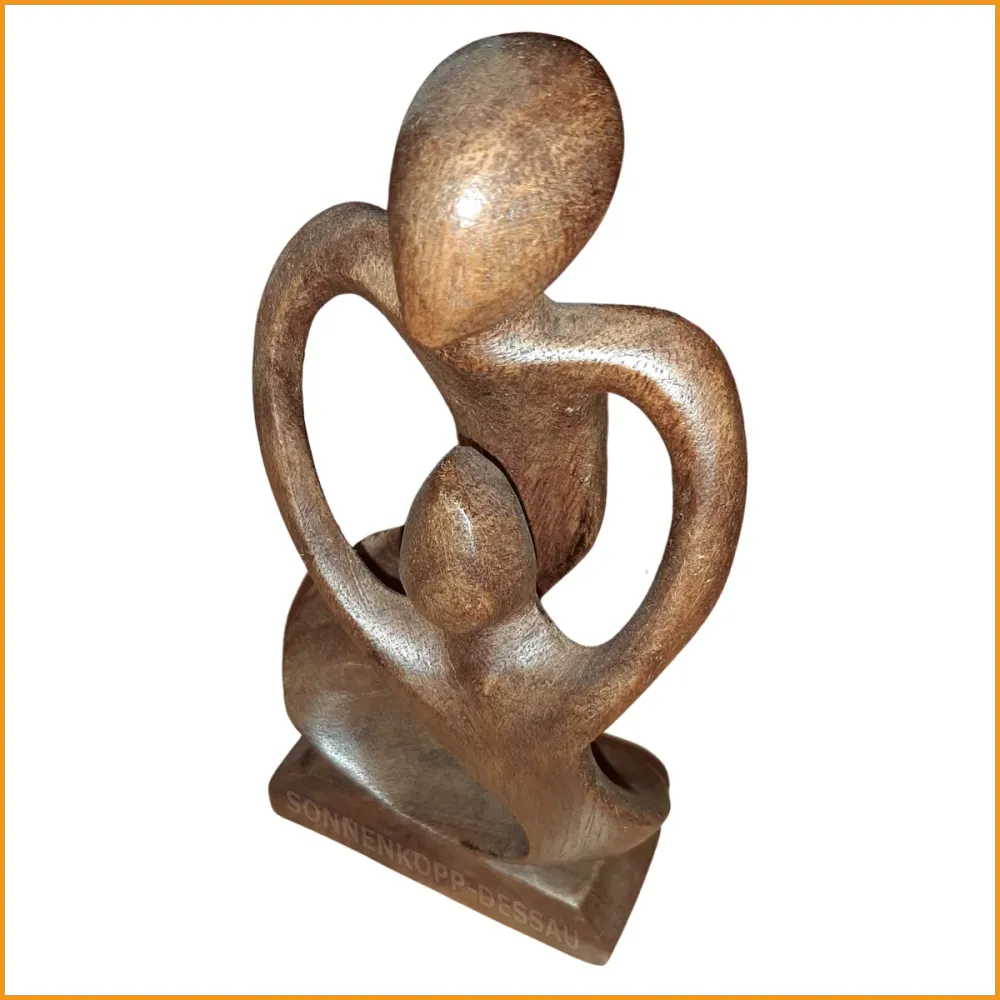 Holz FIGUR - Mutter mit Kind - Feng Shui Skulptur