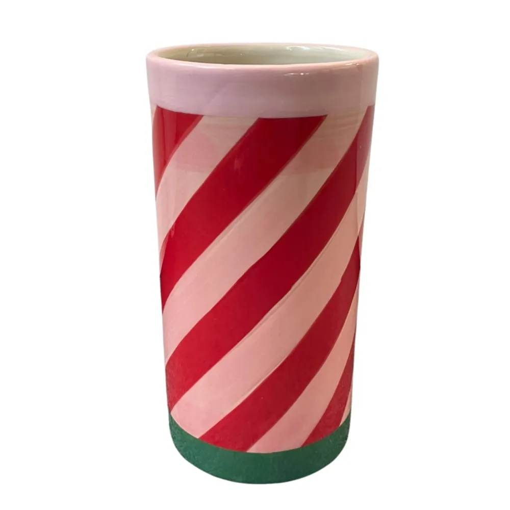 Vase H20 cm - Gedreht Rot/Rosa/Grün - Au Maison