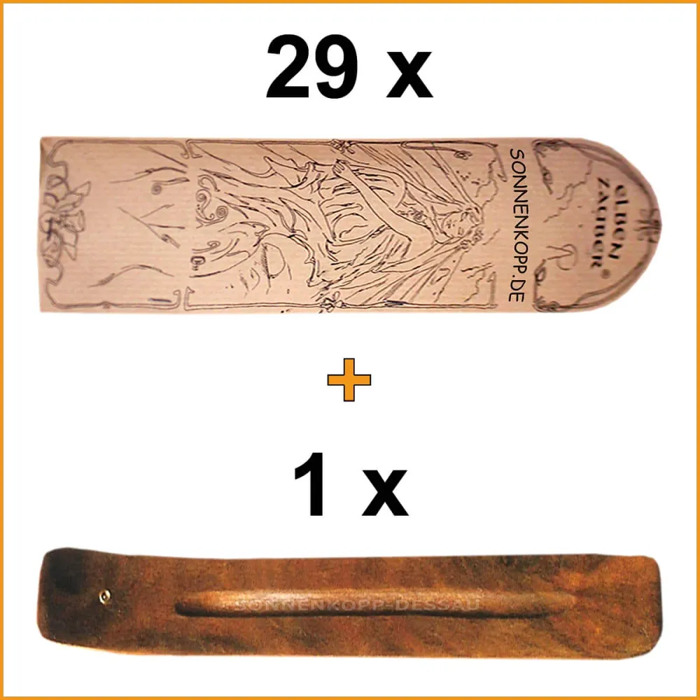 Elbenzauber Räucherstäbchen PAKET mit Halter (30 Artikel)