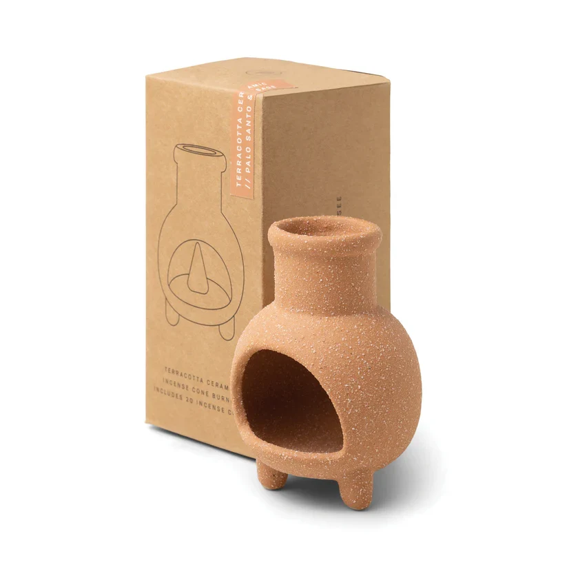 Paddywax - Chiminea Ceramic Incense Holder - inkl. 20 Räucherkegel - Palo Santo & Sage