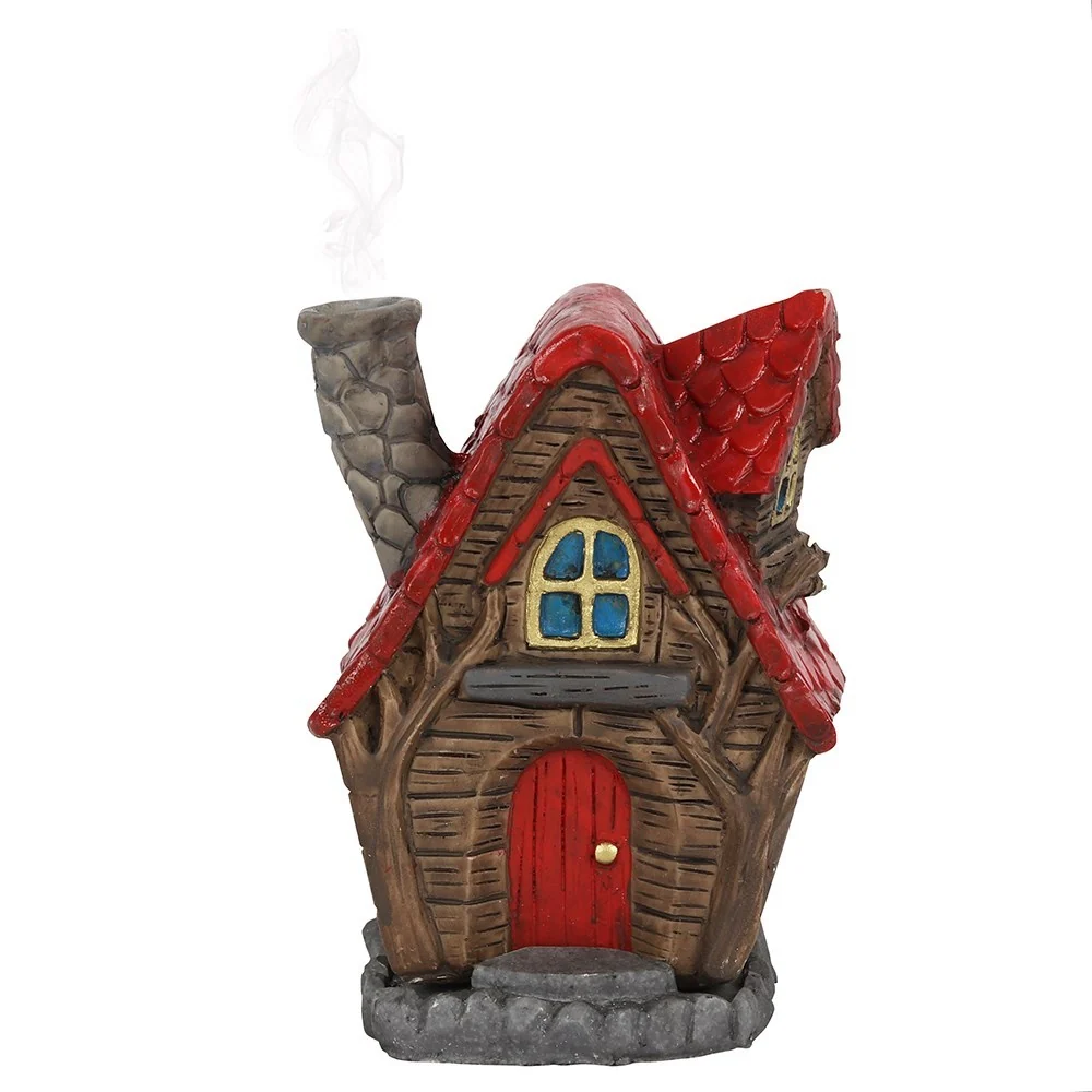 Rot Braunes Feenhaus - Räucherkegelhalter