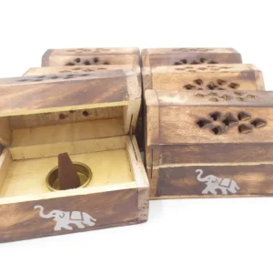 Räucherkegelhalter aus Holz Elefant