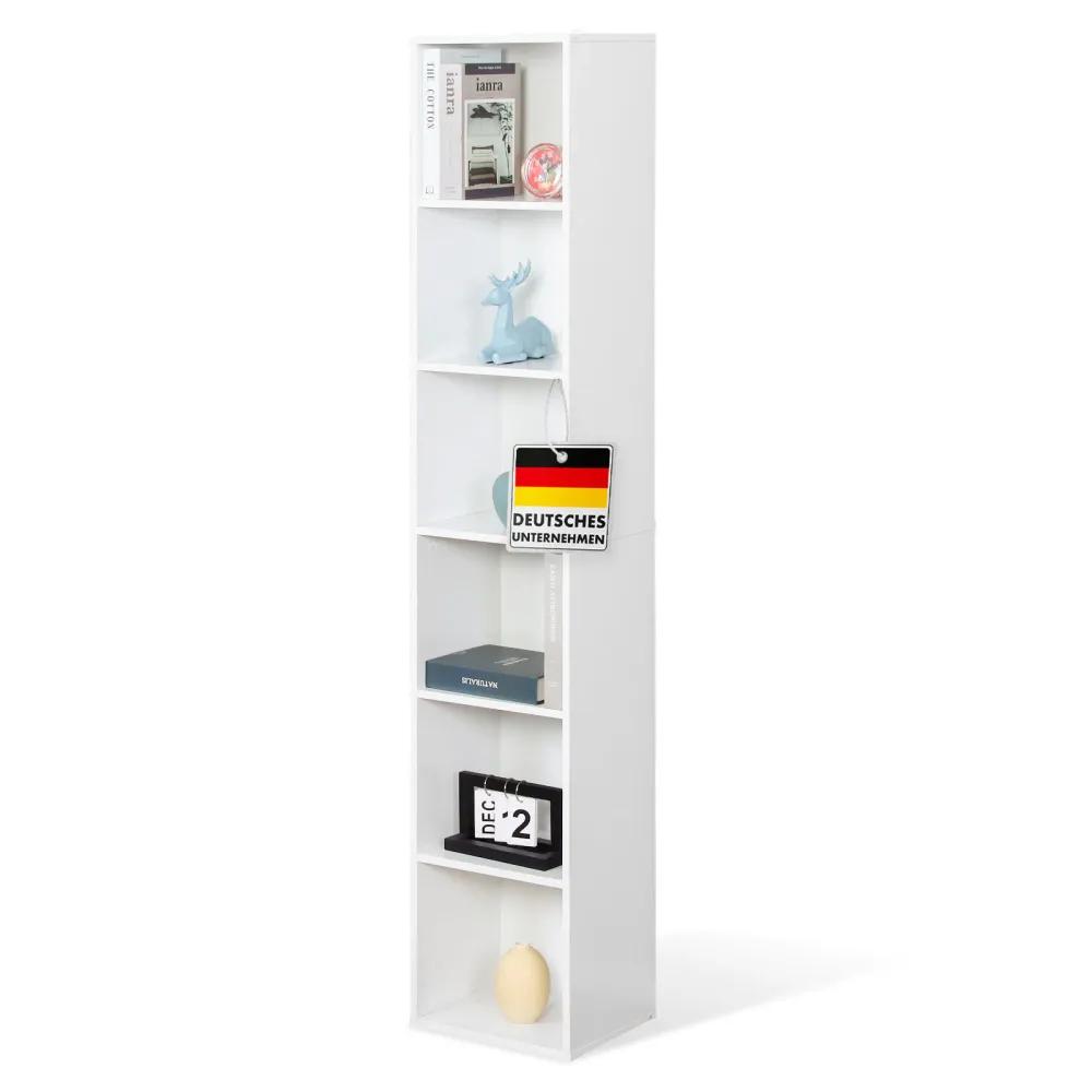 Bücherregal | Delaware | Standregal mit 6 offenen Ablagen, platzsparend & modern
