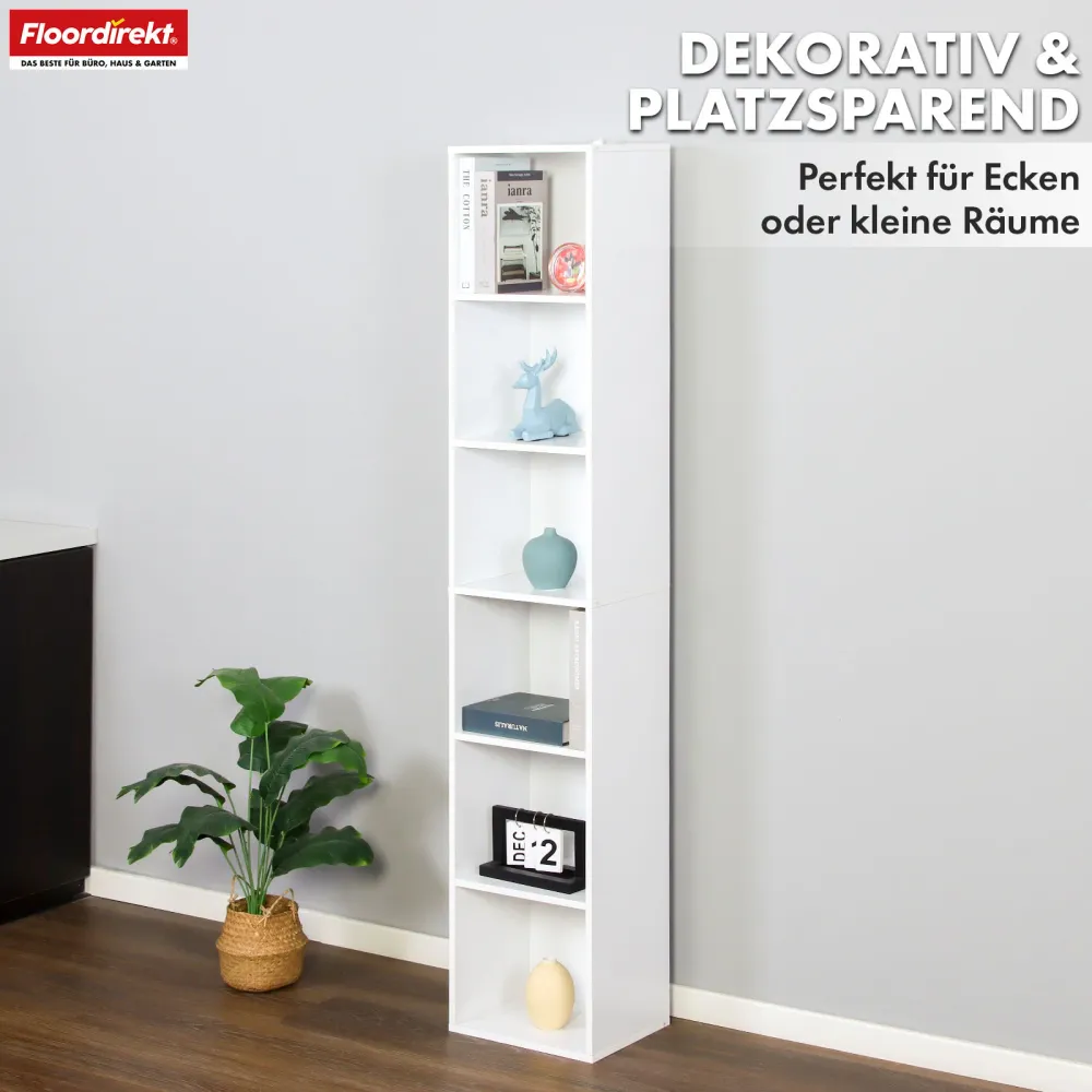 Bücherregal | Delaware | Standregal mit 6 offenen Ablagen, platzsparend & modern