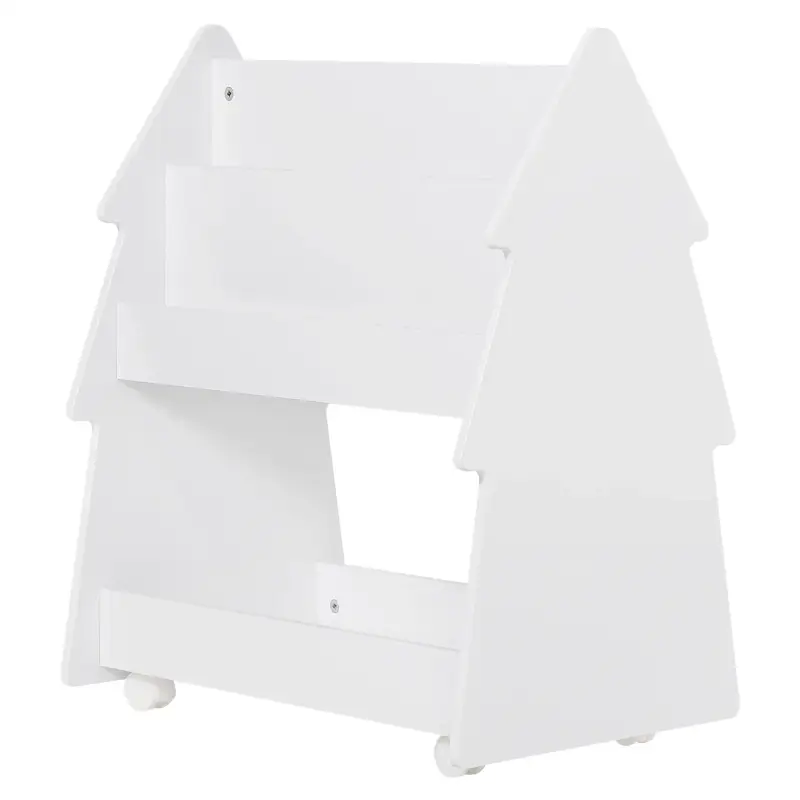 BukkitBow – Kinderbücherregal – Doppelseitiges Bücherregal – Schrank mit Rollen – Montessori-Stil – 60 x 71 x 38,5 cm