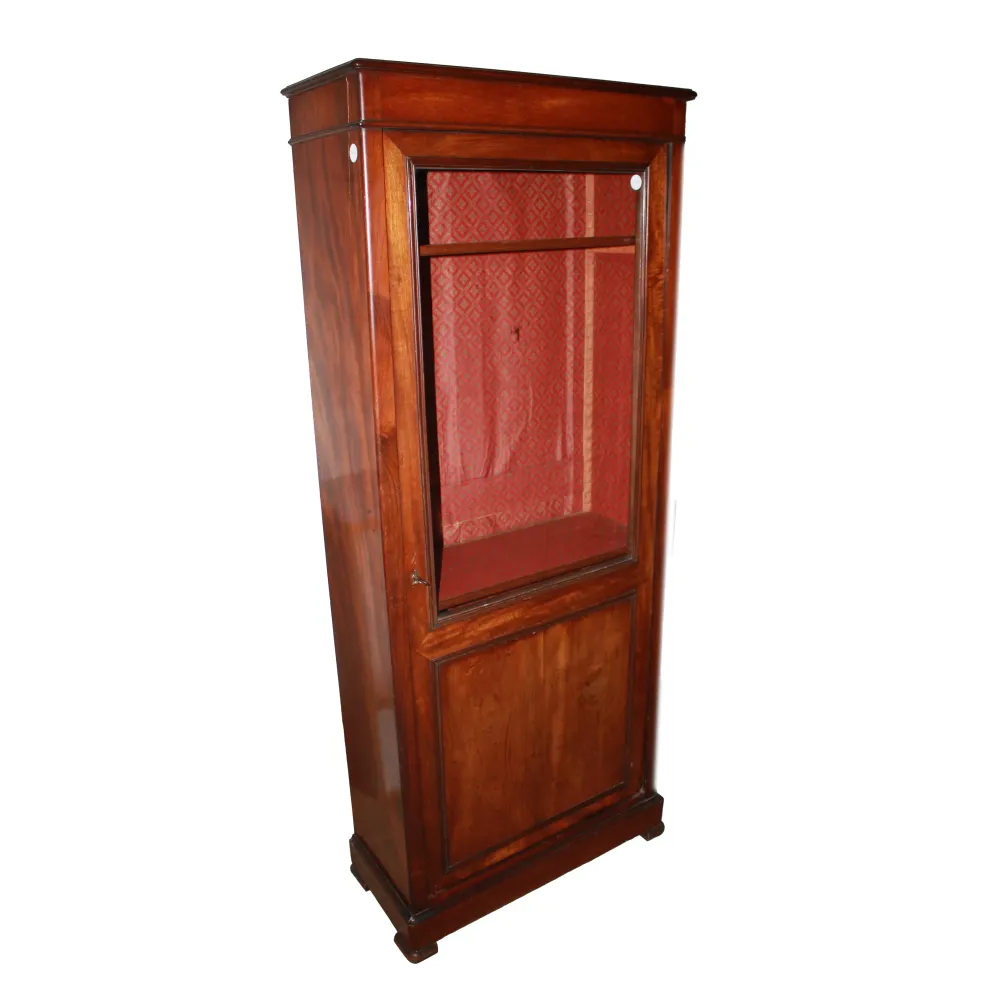Französisches Directoire Bücherregal aus Mahagoni mit Glastür, 19. Jahrhundert