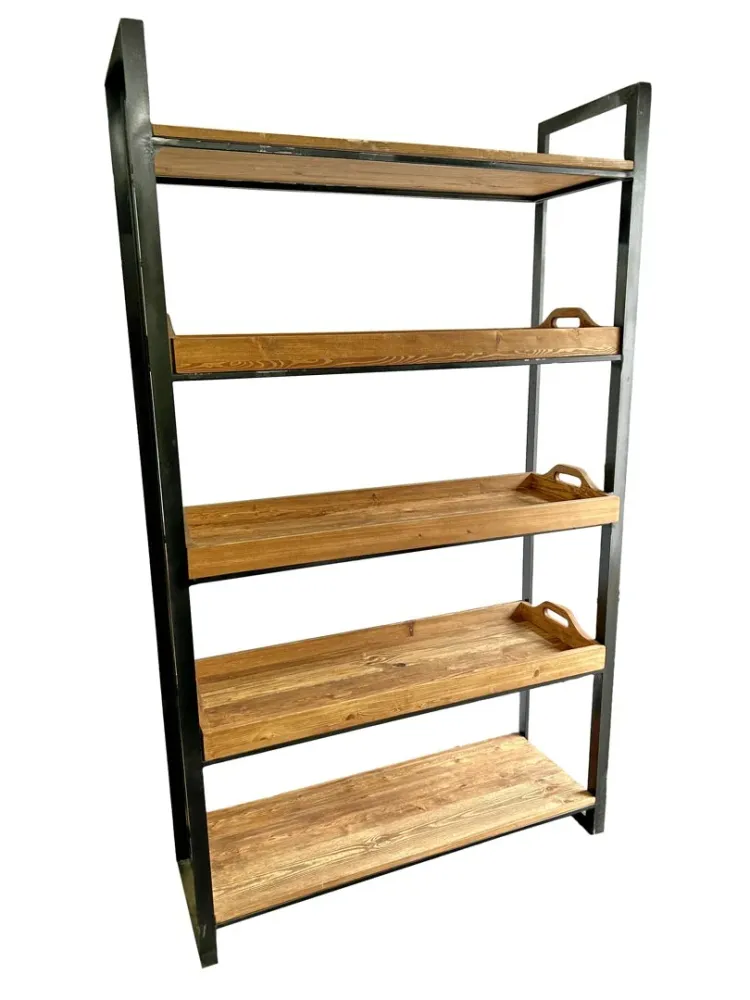 Standregal mit 5 Regalböden – mehrstöckiges Holzregal / Bücherregal mit 5 Fächern / vielseitiges Etagenregal für Wohnzimme...
