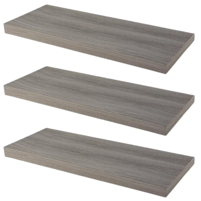 Verdecktes Bücherregal - 3er Pack - Graue Eiche - 60cm
