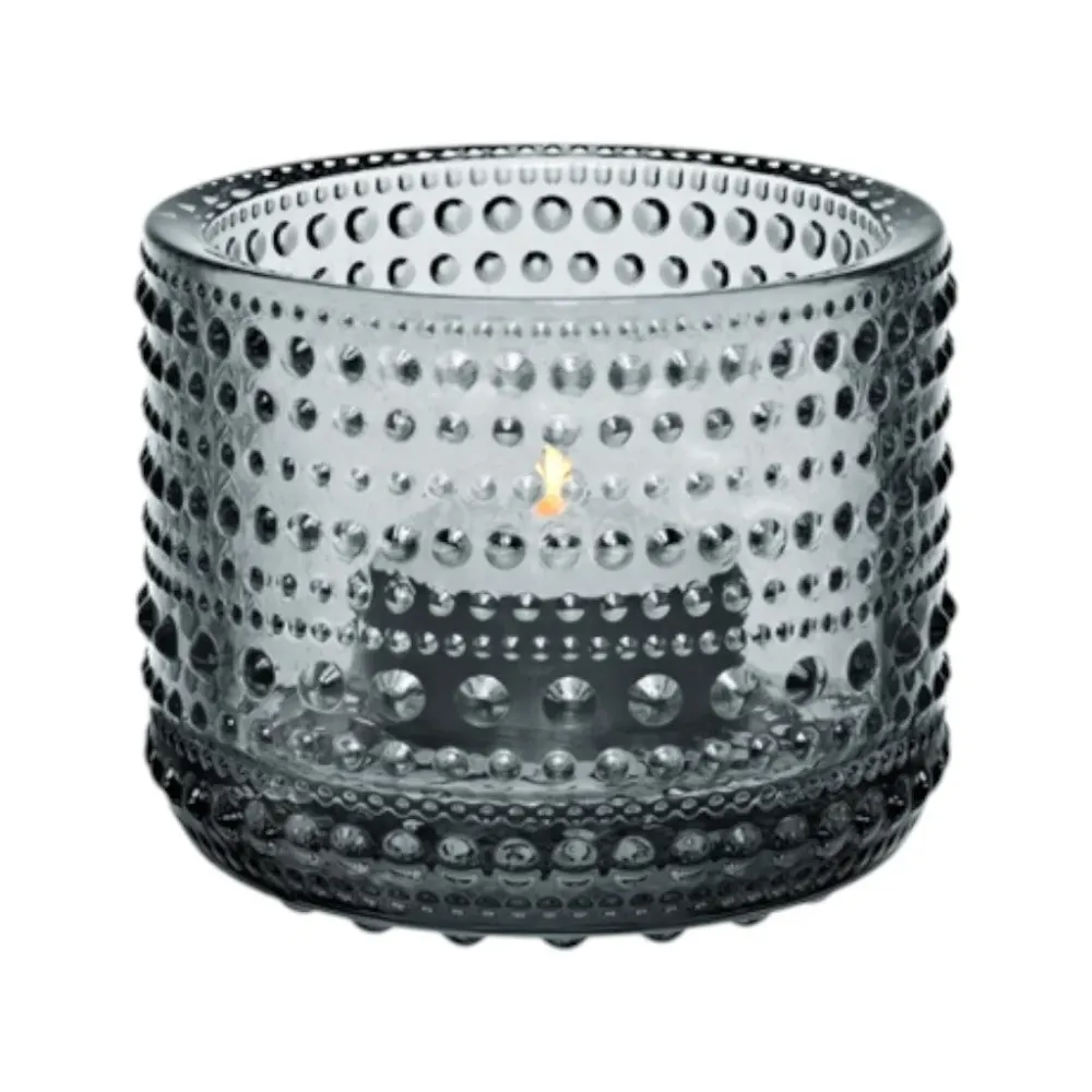 Iittala Teelichthalter Kastehelmi, Grau