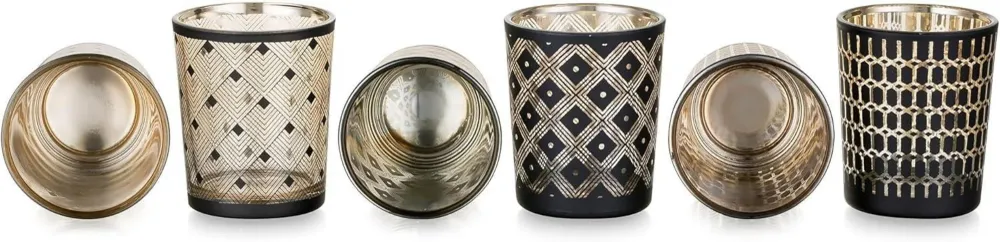 Romadedi Teelichthalter Windlicht Glas 6er Set für Tischdeko