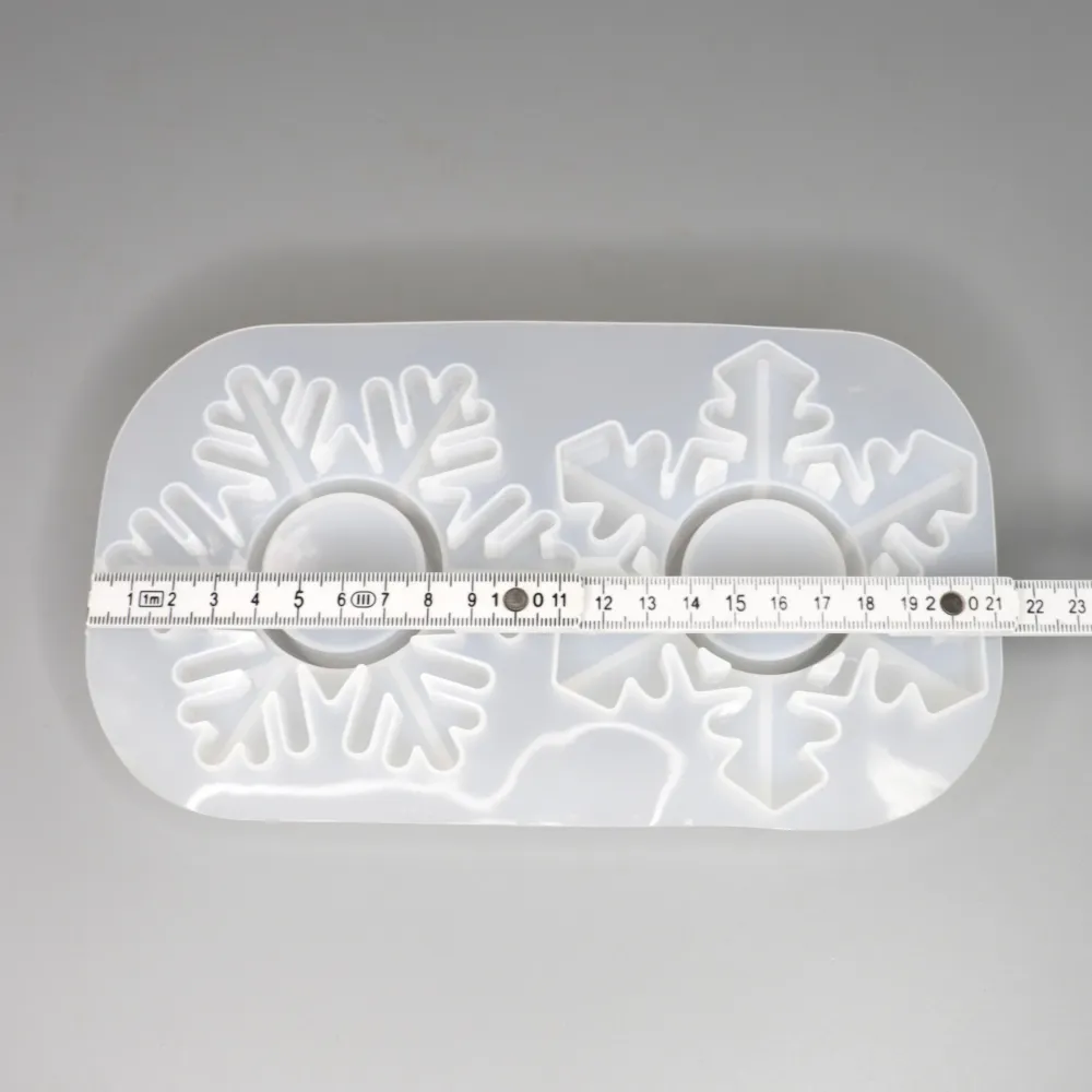Silikonform Schneeflocken Teelichthalter Kerzenständer Gießform ca. 11 cm