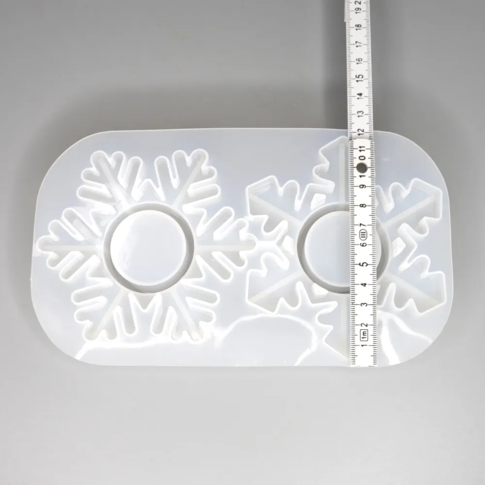 Silikonform Schneeflocken Teelichthalter Kerzenständer Gießform ca. 11 cm