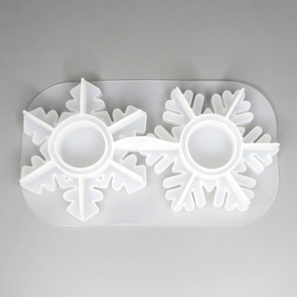 Silikonform Schneeflocken Teelichthalter Kerzenständer Gießform ca. 11 cm