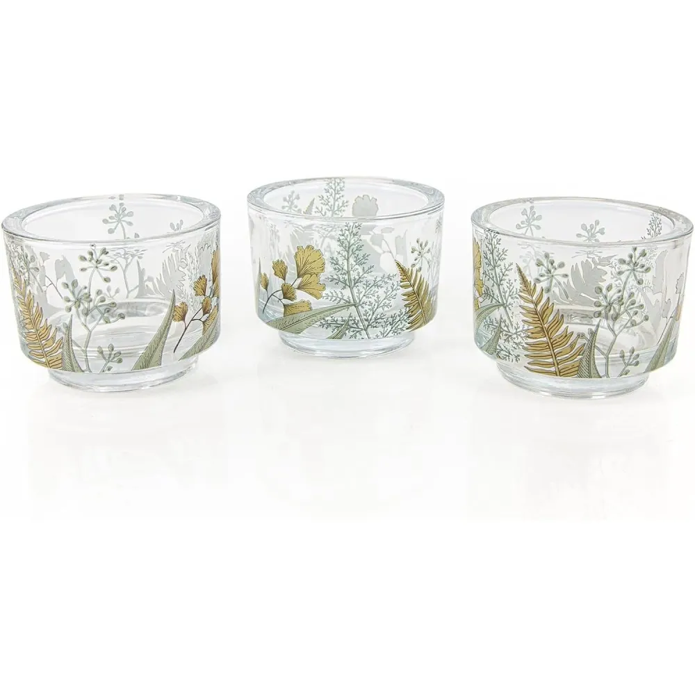 3 Teelichthalter aus Glas 7 x 9 cm