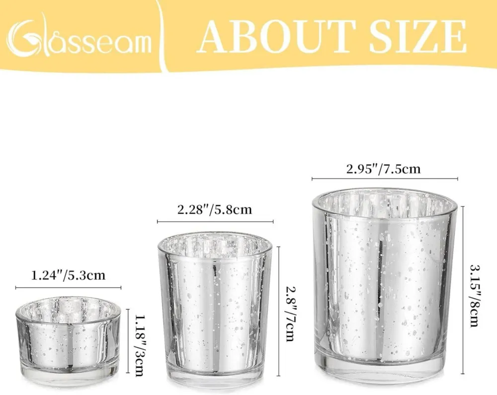 Teelichthalter Glas Silber 18 Stück Hochzeit Deko