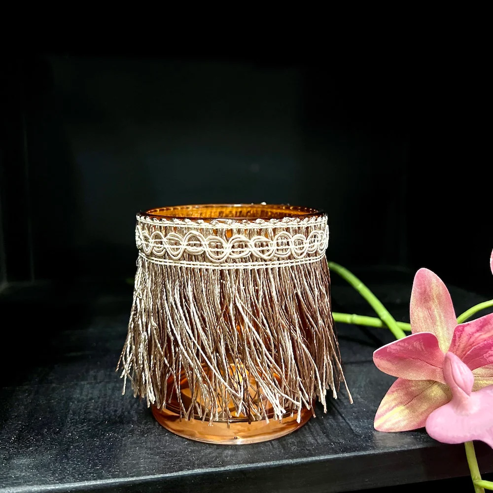 Teelichthalter MARRON - Glas - hell braun Ø8x9 cm
