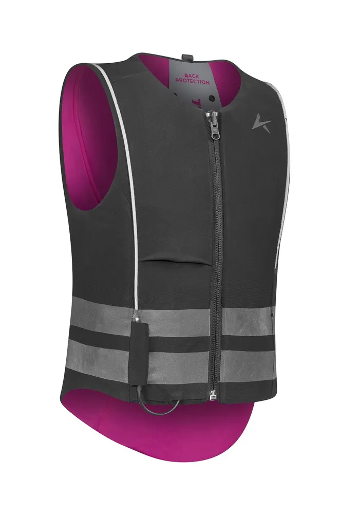 High Visibility Junior Ballistic Weste mit Rückenprotektor, wendbar Black/ Pink 116