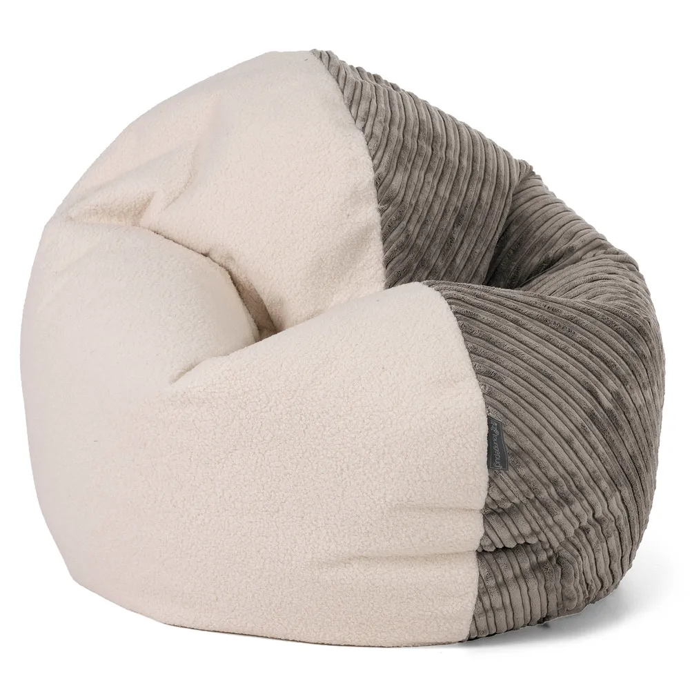 Junior Flexiforma Kinder Sitzsackstuhl 2-14 Jahre - Bouclé & Cord Graphitgrau