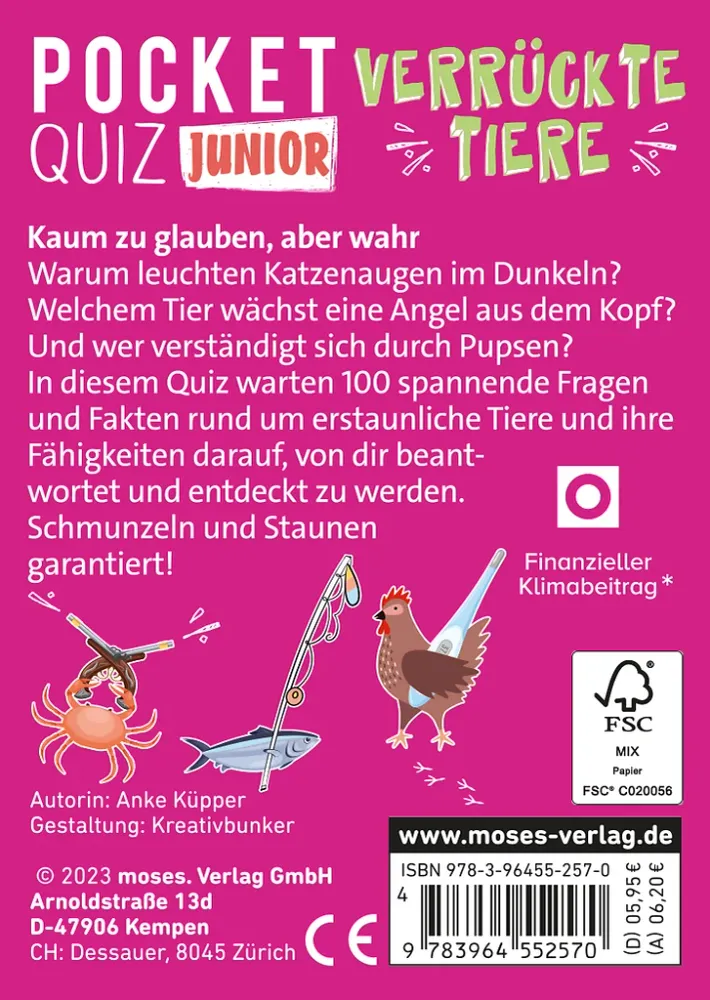 Moses - Pocket Quiz junior Verrückte Tiere